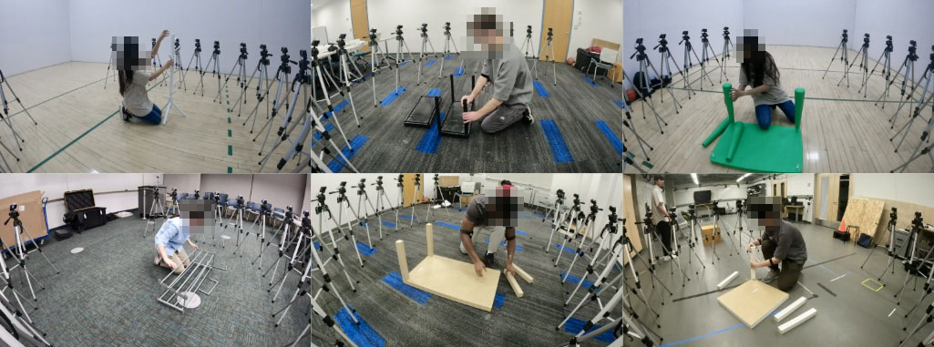 Furniture-assembly capture scenes